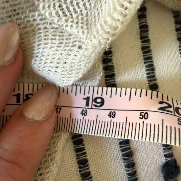 EILEEN FISHER | Cream Linen Open Weave Mesh Single Breasted Blazer | Extra Small - Picture 7 of 8